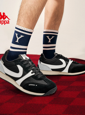 kappa男鞋黑色运动鞋男款2025秋冬新款时尚休闲鞋情侣复古跑鞋子