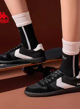 Kappa复古黑色德训鞋男2025年秋冬新款低帮板鞋百搭学生休闲鞋女