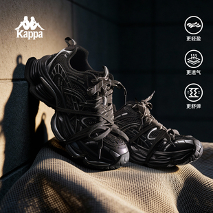 星环黑色运动鞋 增高老爹鞋 女款 厚底休闲鞋 2025秋冬新款 Kappa女鞋
