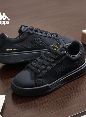 kappa卡帕男鞋板鞋秋冬新款2025百搭黑色平底鞋厚底耐磨运动鞋子