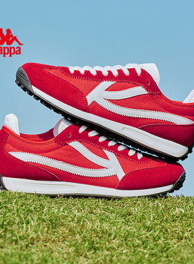 Kappa轻风红色德训鞋女鞋2025新款秋冬爆款新年板鞋休闲运动鞋女