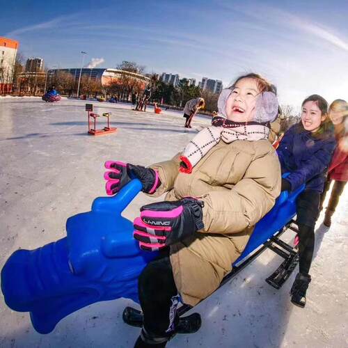 冬季冰上龙舟四雪地舟冰雪游乐设备赛龙舟球冰QNY滑雪场龙冰人爬