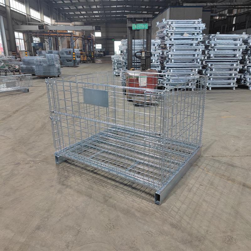 方分拣定制折叠式铁框焊管/全套货架用蝴蝶笼定型收纳仓做储重笼