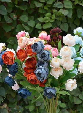 仿软真7头玲珑婚AL-185牡丹庆婚礼堂装绢花背景装饰芯芍包药假花