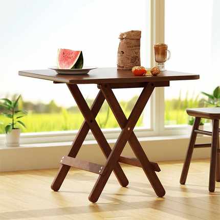 纯实木小方桌可折叠桌子餐桌家用小户型吃饭方形阳台茶桌简易饭桌