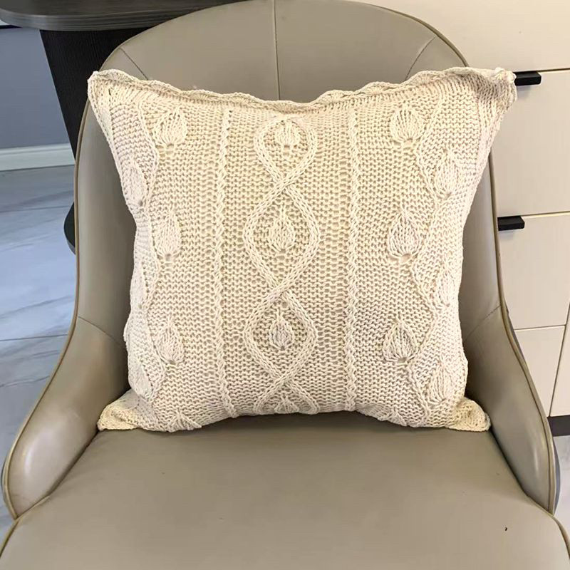 2件包邮特价外贸欧式田园纯棉手工棒针家居抱枕靠垫坐垫套无芯