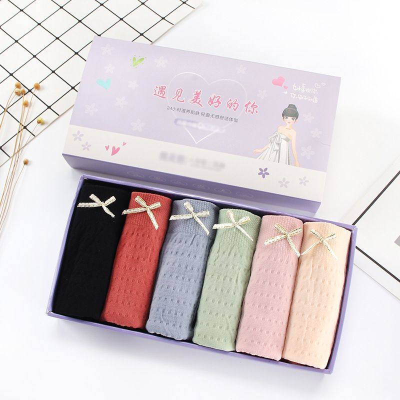 日系性感蕾丝中腰泡泡少女内裤盒装 舒适贴合亲肤透气女士三角裤,女士内衣/男士内衣/家居服,平角裤,淘宝优惠券,粉丝福利购,淘宝优惠卷