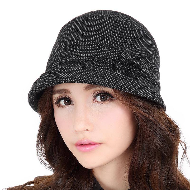 依鸽 时尚春天渔夫帽子女帽 秋冬天小卷边英伦韩版潮百搭盆帽 685