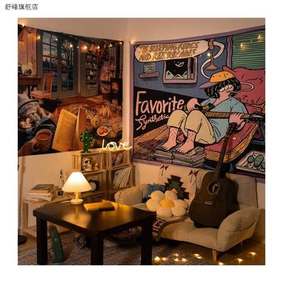 速发新款感墙布墙壁挂毯挂布少女画布年装饰宿舍房间背景布背景