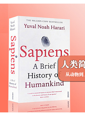 进口英文原版 人类简史 从动物到上帝 Sapiens:A Brief History of Humankind 世界通史 尤瓦尔赫拉利Harari 现货 海外直订sh