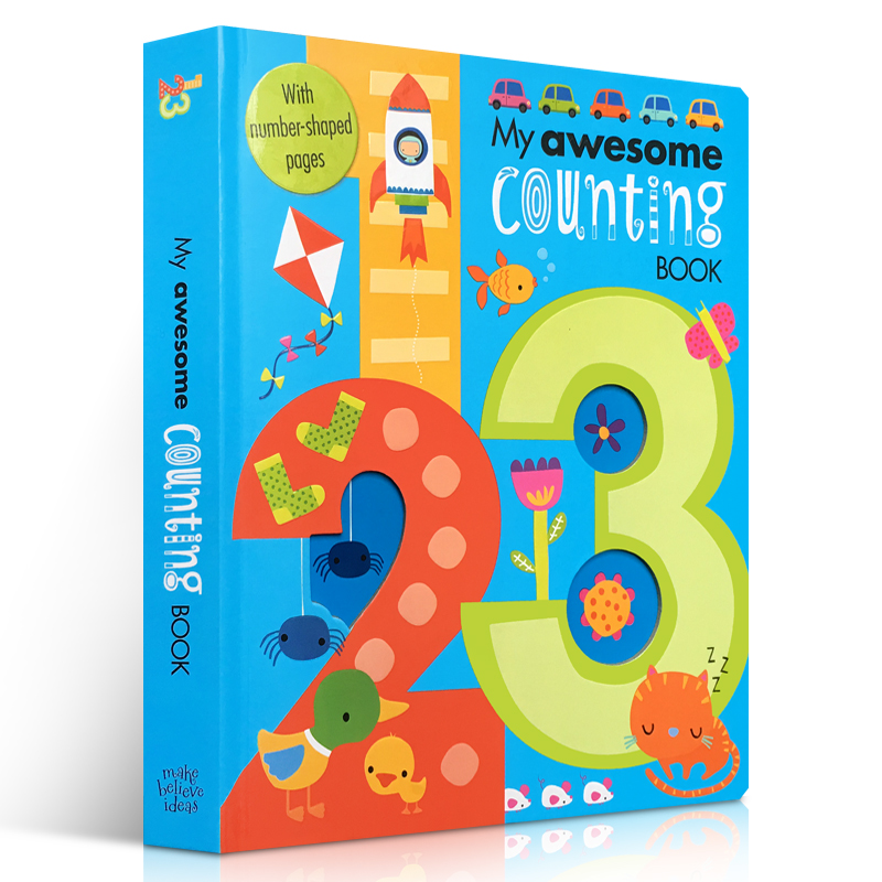 进口英文原版 My Awesome Counting Book 1-20字母书同系列数字书纸板异型书 现货