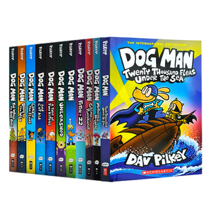 队长作家 海外直订xa Dav Man套装 儿童英语幽默漫画 Dog 11册 Pilkey 现货 进口英文原版 内裤 神探狗狗冒险系列1