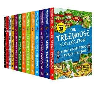 进口英文原版 The Treehouse Complete Collection 小屁孩疯狂树屋历险记1-13册 疯狂树屋 英语桥梁章节书 畅销图画故事书 现货