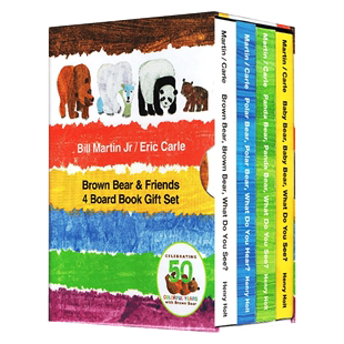 Brown 现货 朋友们 棕熊和它 4册盒装 Gift 进口英文原版 Friends Board Bear 卡尔启蒙纸板书 Book 艾瑞 Set