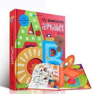 进口英文原版绘本 My Awesome Alphabet Book 我的尖叫字母单词书 孩子英语启蒙 现货 儿童启蒙26个字母单词纸板书