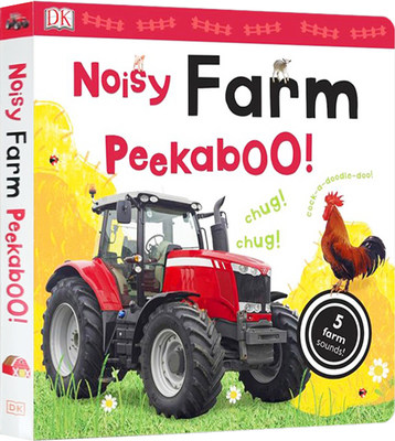 进口英文原版 Noisy Farm Peekaboo! 大开本纸板书 翻翻书 发声书 儿童英语启蒙早教绘本图画书 DK出品 现货