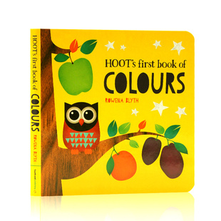 进口英文原版绘本 Hoot's First Book of Colours 胡特的颜色认知书 幼儿童启蒙早教图画纸板书 现货