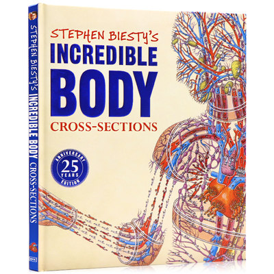 现货 进口英文原版  DK 不可思议的大剖面人体的秘密 25周年版 Stephen Biesty's Incredible Body Cross sections  身体科普读物