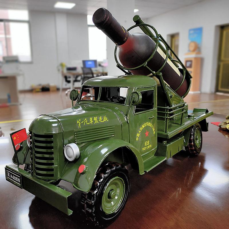 老解放牌卡车模型装饰酒水收纳实用道具摆件铁艺手工汽车工艺品