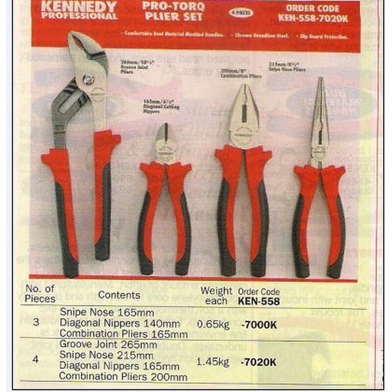 英国进口 肯尼迪 KENNEDY 加强柄组套钳 KEN-558-7020K 五金/工具 钢丝钳 原图主图