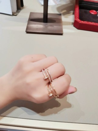 CORTIFR三圈钉子戒指18k金黄金白金玫瑰金男女镶满钻女神节礼物