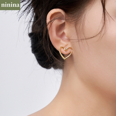NININA爱心耳钉耳饰韩版气质网红