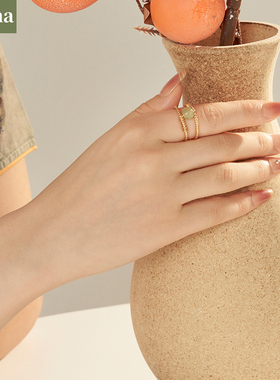 NININA双层和田玉戒指简约冷淡风