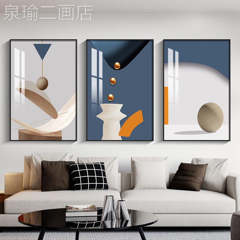 网红客厅装挂饰画抽壁象何沙发景墙画现几代简约背餐厅画北欧三联