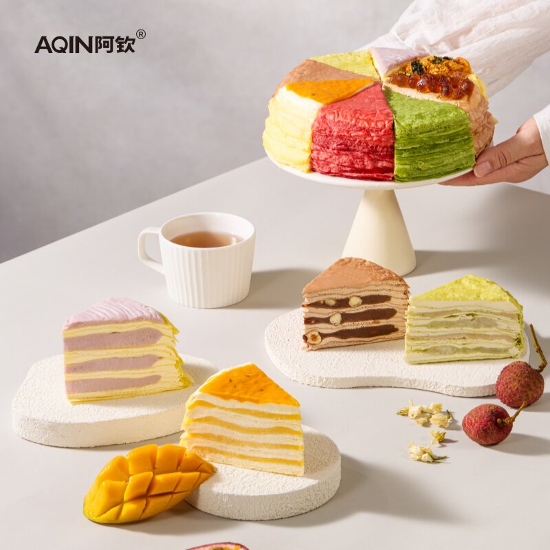 【AQIN阿钦】八拼千层蛋糕动物奶油肉松奶黄芒果生日蛋糕甜品
