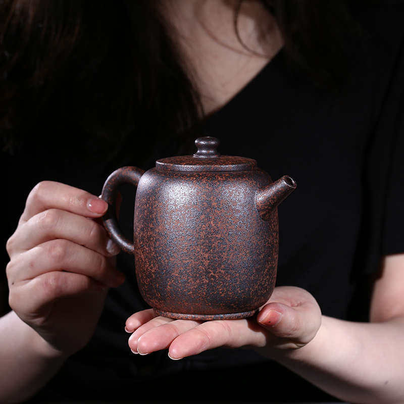 宜兴紫砂壶纯全手工茶壶名家王德明柴烧壶窑变壶原矿老段泥圆柱壶