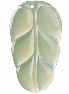 极速吊坠天然树叶挂m件玉玉石款项链叶子女金枝玉叶和田青玉玉佩