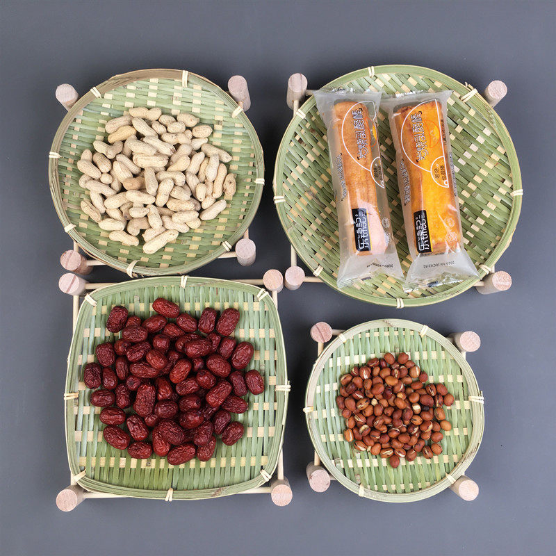 极速手工竹编果盆果盘果篮家用茶点盘零食筐托盘带底座.小竹篮木,特色手工艺,竹编/竹雕,淘宝优惠券,粉丝福利购,淘宝优惠卷