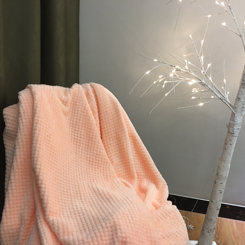 极速inas北欧风沙发盖毯办公室午睡毯子贝贝绒菠萝格毯休闲空调小