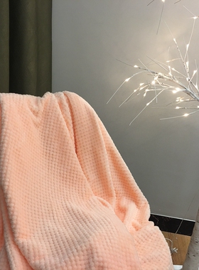 极速inas北欧风沙发盖毯办公室午睡毯子贝贝绒菠萝格毯休闲空调小