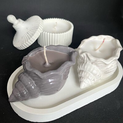 极速Conch Candle Jar Silicone Molds for DIY HandmaUde Plaste