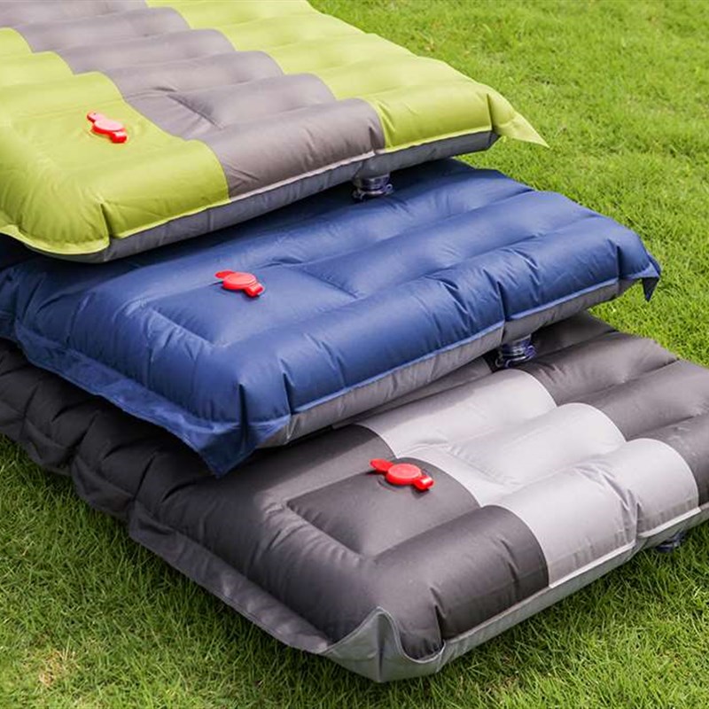 极速去露营吧 3j2.99美叨 脚踏式自充气加大加厚户外80D防水单人