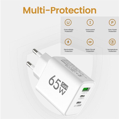 新品GaNb USB Type C Charger Quick Charge 3.0 65W PD Fast Cha