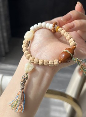 7mm百香籽手串搭配根p付 橄榄核葫芦 驼骨尸陀林 象神 DM115