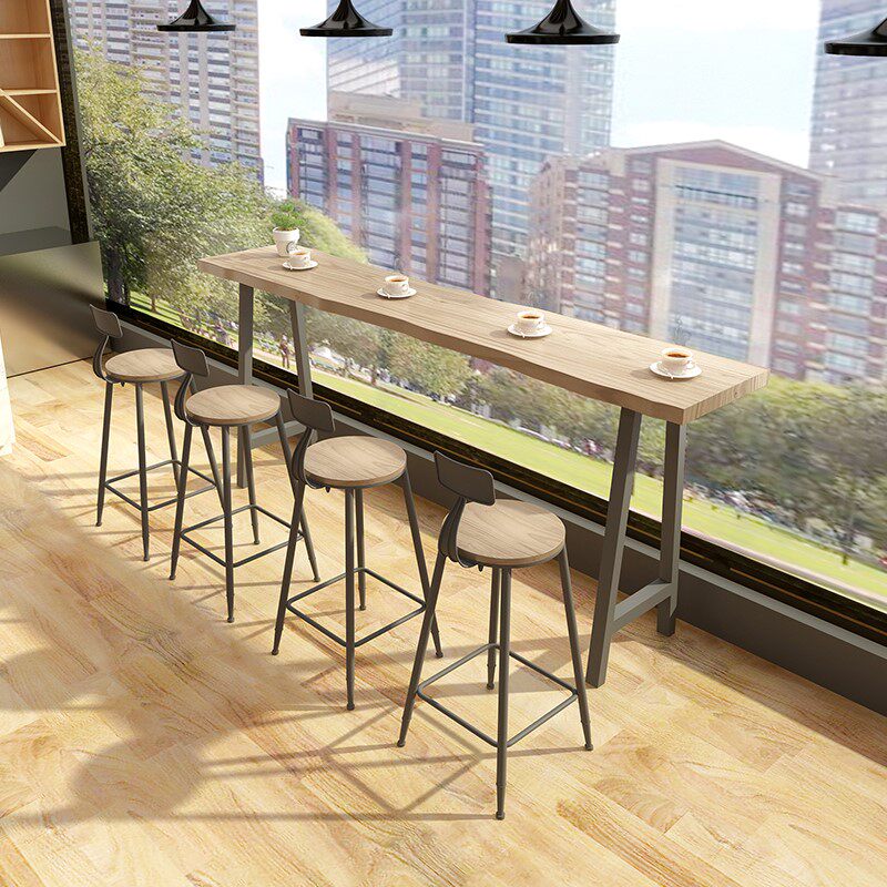 极速Fashion Bar Tables Solid Wood WaFll Table Coffee Shop De