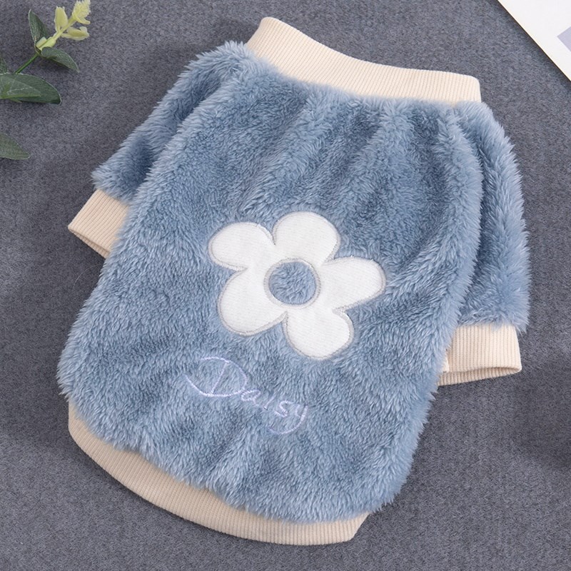 极速宠物狗狗衣服花朵卫衣秋冬装保暖抗寒M泰迪比熊贵宾博美小型