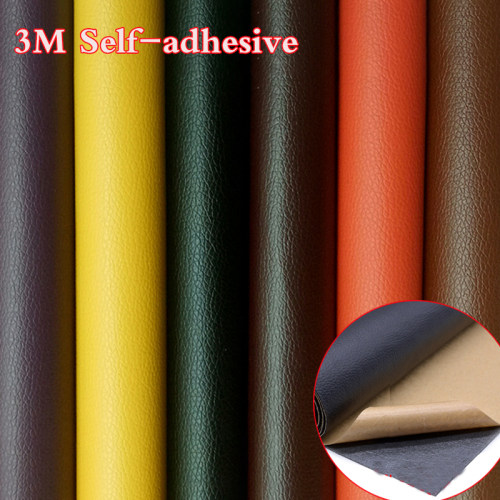 极速20x30cm Self Adhesion Litchi Faux Synthetic LeaWther Pat