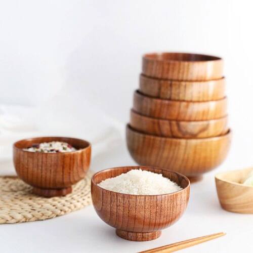 新品1pcs Japanese Style Wooden Bowl Rice Soup BRowl Salad Bo
