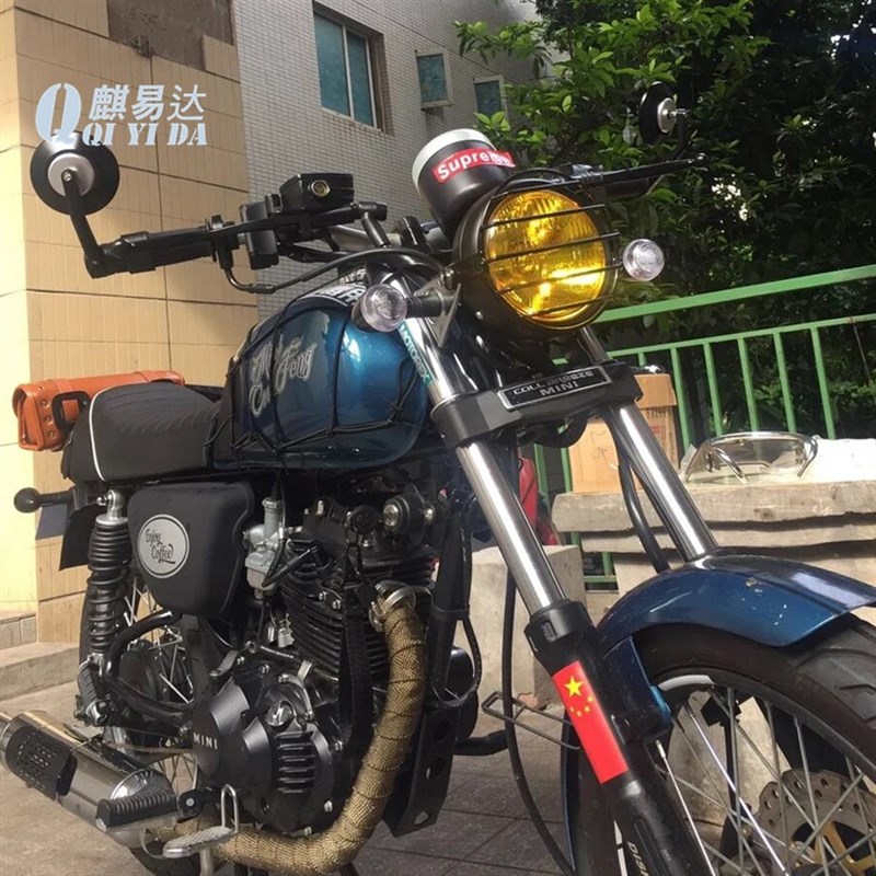 极速适用CG1h25改装复古大灯GN125复古黑壳圆前大灯摩托车配件