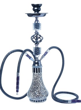 极速阿拉伯水烟酒吧shisha玻璃全套Bktv壶中号套装双管hook/ah菸