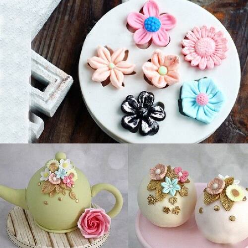 新品6 Holes Silicone Mold Fondant Candy KBar Mould Cake Suga
