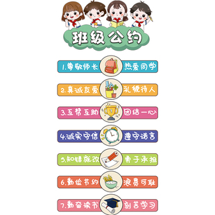 极速班级成长公约文化墙贴小学幼儿园教室布置墙S面装饰初中黑板