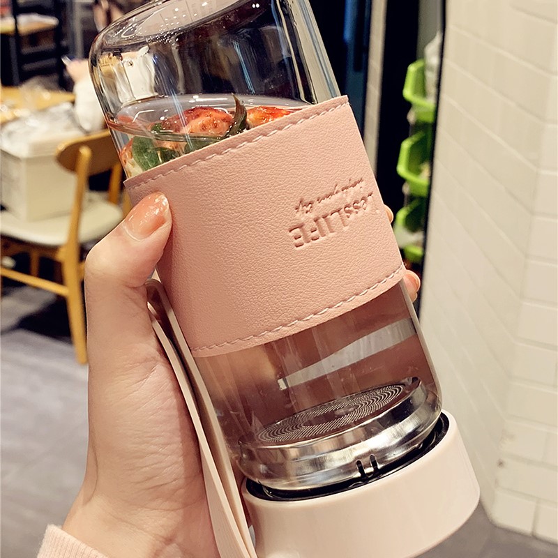 极速高颜值玻璃杯高硼硅p耐热带茶隔杯子男2022新款网红单层水杯