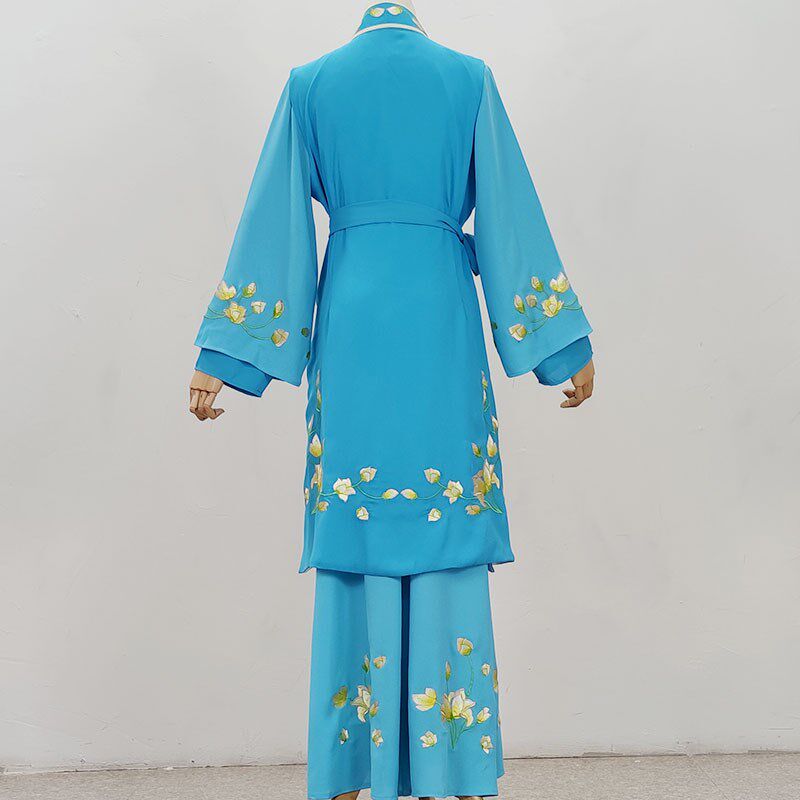 新品越剧新款丫头戏剧戏曲戏服琼剧黄G梅戏绣花丫环中袖短款古装