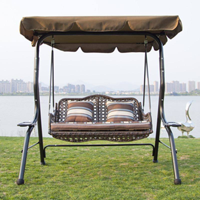 极速工厂直销户外秋千庭院阳w台室内吊椅冰咖啡双人吊篮藤秋千吊