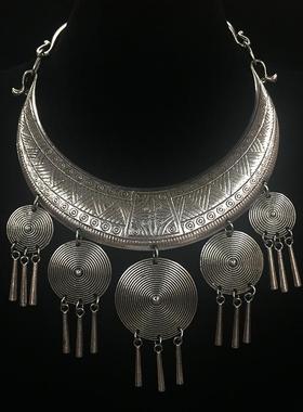 极速民族项链风饰品苗族复古w傣族项圈配饰女苗银演出耳环吊坠泰